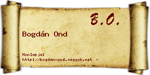 Bogdán Ond névjegykártya